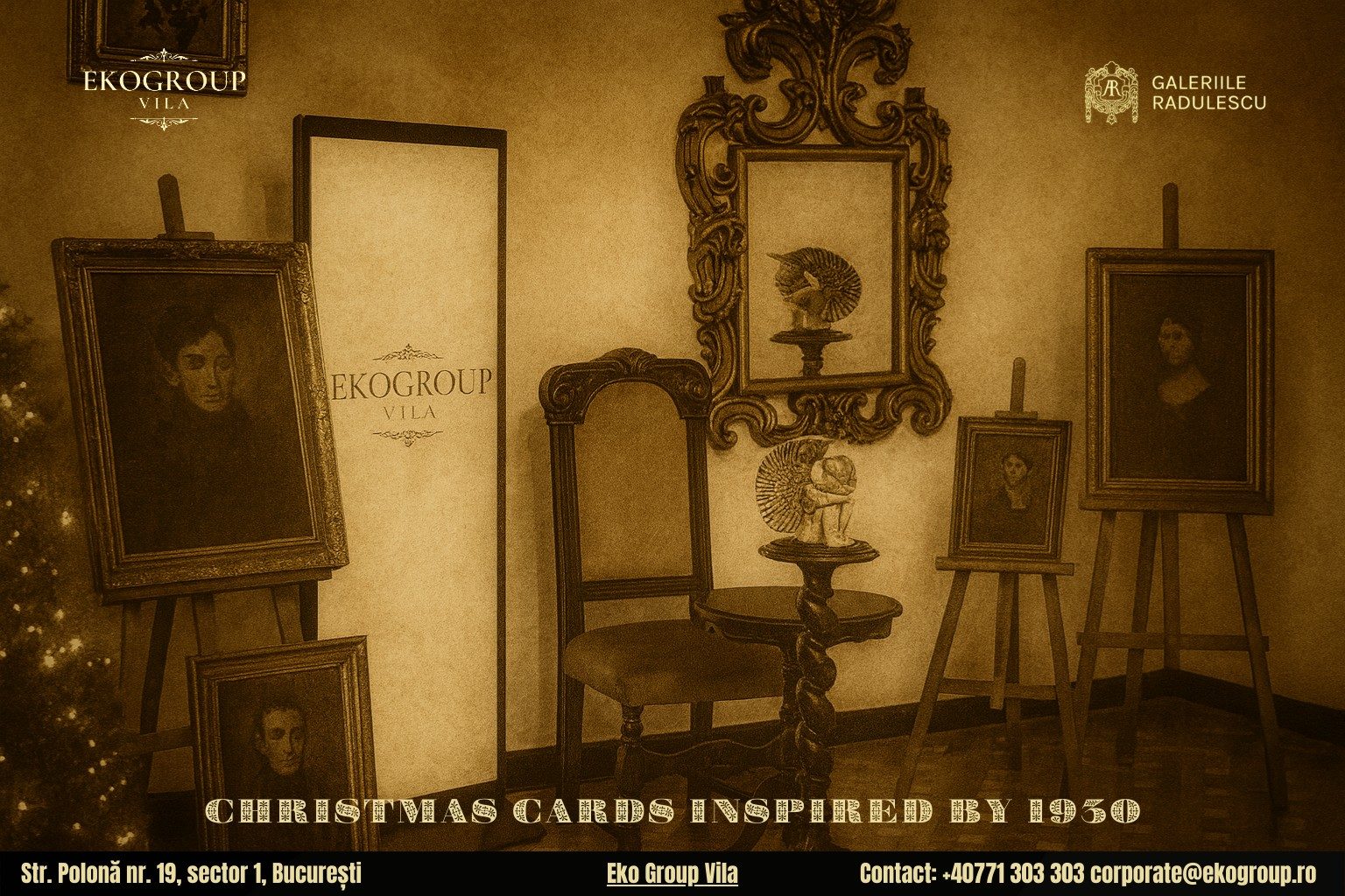 Urări de Crăciun inspirate din perioada interbelică în cadrul fascinant al Crăciunului anilor ’30 la Eko Group Vila